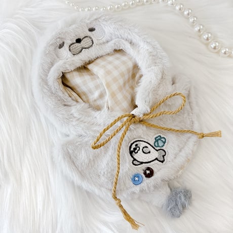 【ぬい服】ぬいぐるみ用ポンチョ (15cm 用 )【サメ・アザラシ】【推し活グッズ】