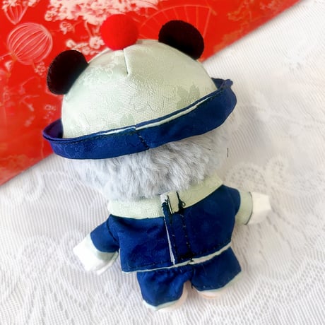 【ぬい服】ぬいぐるみ用パンダ帽子&チャイナ服セット　10cm用【推し活グッズ】
