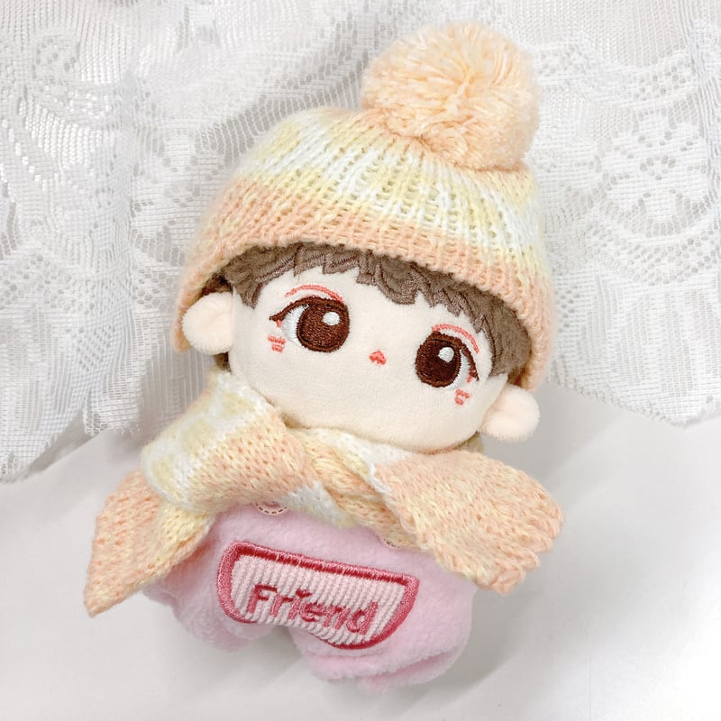 ぬい服】ノルディック柄ニット帽&マフラーセット 10cmぬいぐるみ用 | G