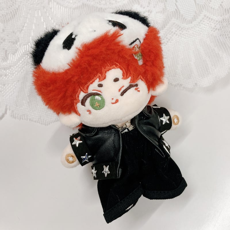 ぬい服】スタッズ風スター付きフェイクレザージャケット 10cm