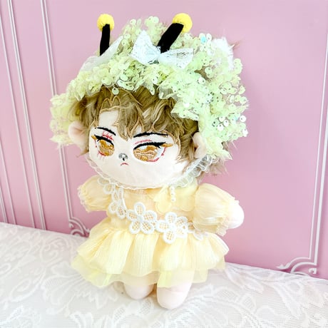【ぬい服】ぬいぐるみ用ドレス & ヘッドドレスセット【蜂】20cm 用【推し活グッズ】