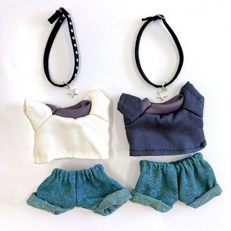 【ぬい服】グラフィックTシャツ&ジーパン&チョーカーセット　10cm用【推し活グッズ】