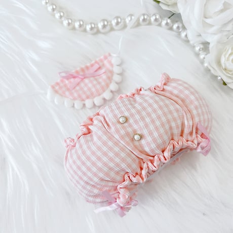 【ぬい服】ぬいぐるみ用かぼちゃ パンツ&よだれかけセット 【15〜20cm 用】【推し活グッズ】