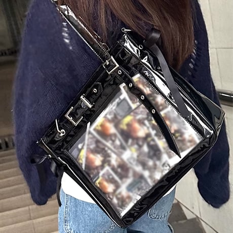 【soda薄荷茶】ベルト付きフェイクレザーキルティング痛バッグ【推し活グッズ】