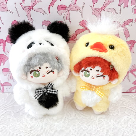 【ぬい服】ぬいぐるみ用着ぐるみ【パンダ・ひよこ】 10cm用 もこもこ【推し活グッズ】