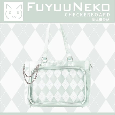 【FUYUUNEKO】 サテン アーガイル痛バッグ milk dolly【推し活グッズ】