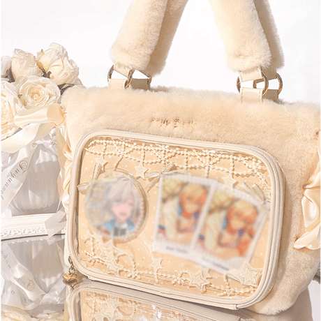 【FUYUUNEKO】サイドリボン付きふわふわファー痛バッグ　milk dolly
