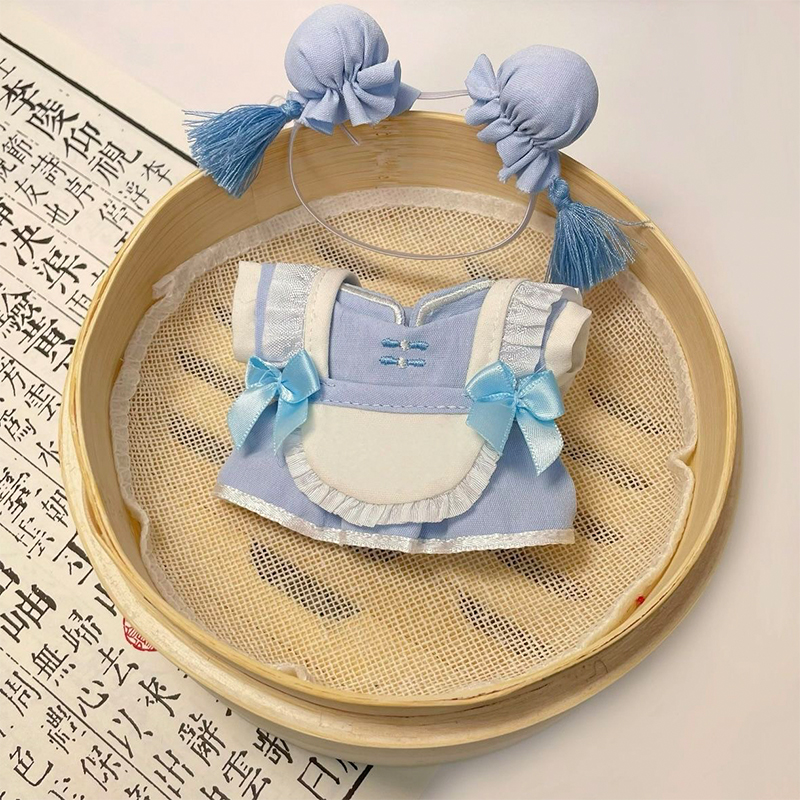 ぬい服】 ぬいぐるみ用チャイナエプロン&ヘッドドレスセット ぬい服】 ぬいぐるみ用チャイナエプロン&ヘッドドレスセット