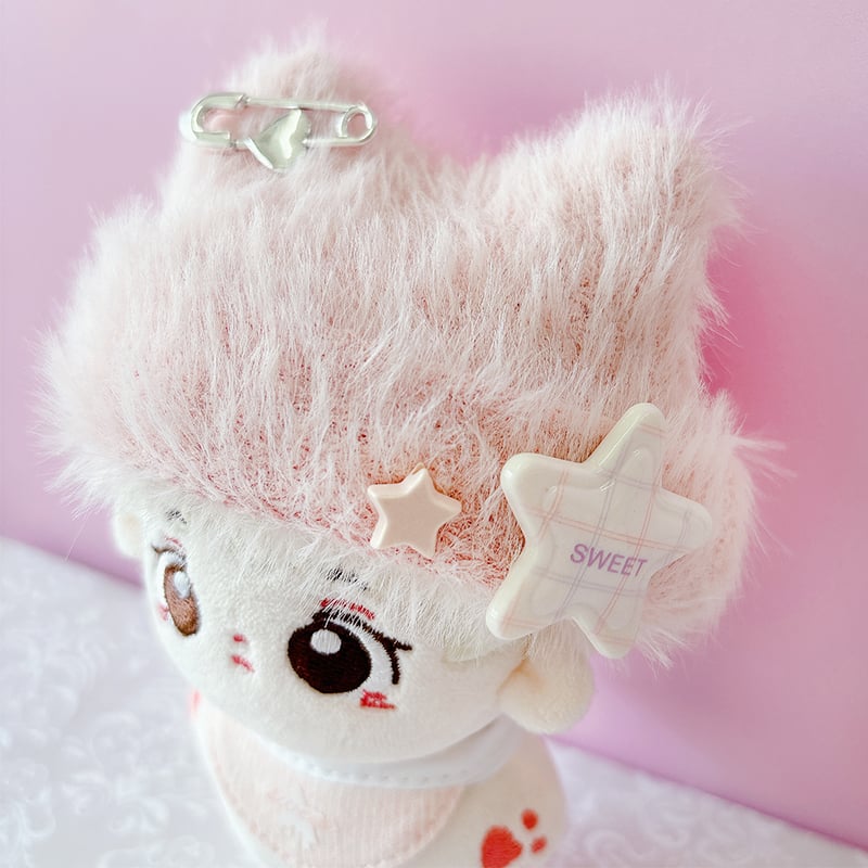 いか@プロフ拝読推奨様　ぬい服　ハンドメイド　メイド　10cm ピンク　猫耳　猫 いか@プロフ拝読推奨様 ぬい服 ハンドメイド メイド 10cm ピンク