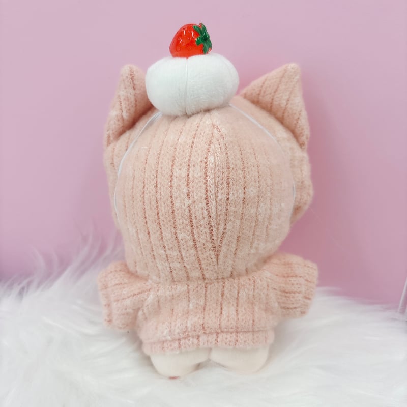 あページ ぬい服 ピンクねこ ぬい服 アニマルパーカー&ホイップヘッドバンドセット 10cm用【推し活