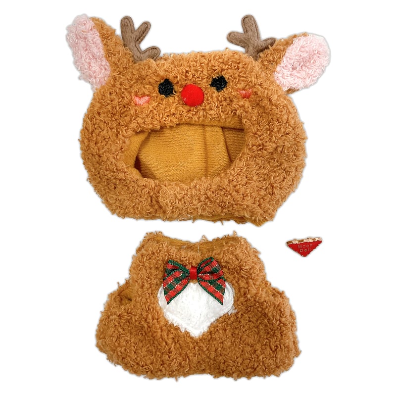 ぬい服】ふわふわクリスマス着ぐるみ 10cm用 | G.triGer