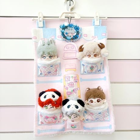 ぬいぐるみ用お布団ウォールポケット【10~15cm用】【推し活グッズ】