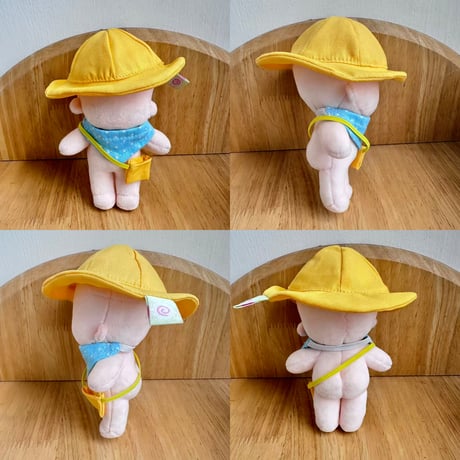 ぬいの幼稚園3点セット 帽子・バッグ・よだれかけ 10cm〜13cm ぬい服