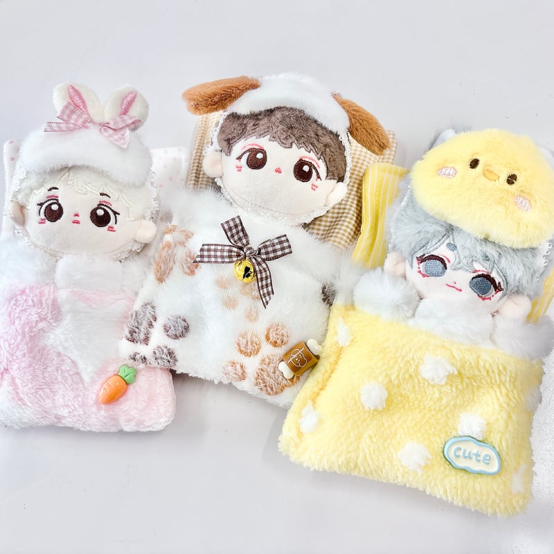 全3種】ぬい服 お布団＆ヘッドバンド 2点セット 10cm用【推し活グッズ