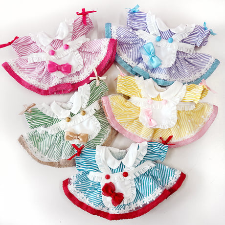 ぬい服　アメリカンダイナー風エプロンワンピース【10~15cm用】【推し活グッズ】