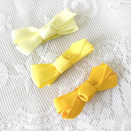 ミニリボンクリップ3色セット【推し活グッズ・ヘアメ・参戦ヘア・地雷系・量産型】