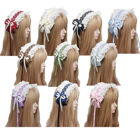 クリップ付きレースアップヘッドドレス　【コスプレ、痛バッグリボン】