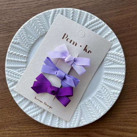 ミニリボンクリップ3色セット【推し活グッズ・ヘアメ・参戦ヘア・地雷系・量産型】