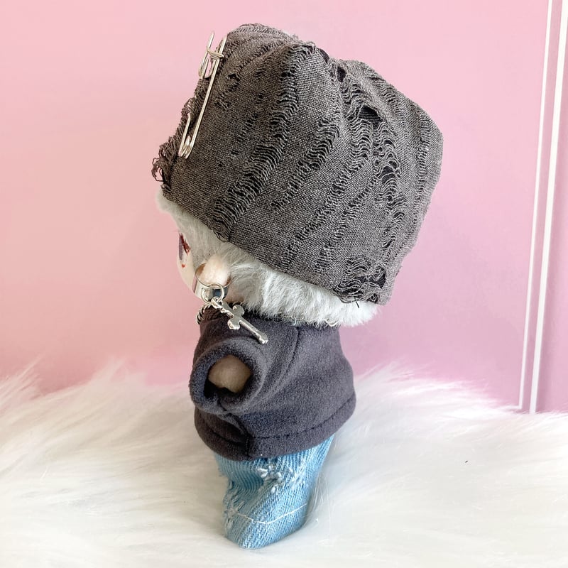 ぬい服】ニット帽&Tシャツ&パンツ&ネックレスセット 10cm用 | G.triGer