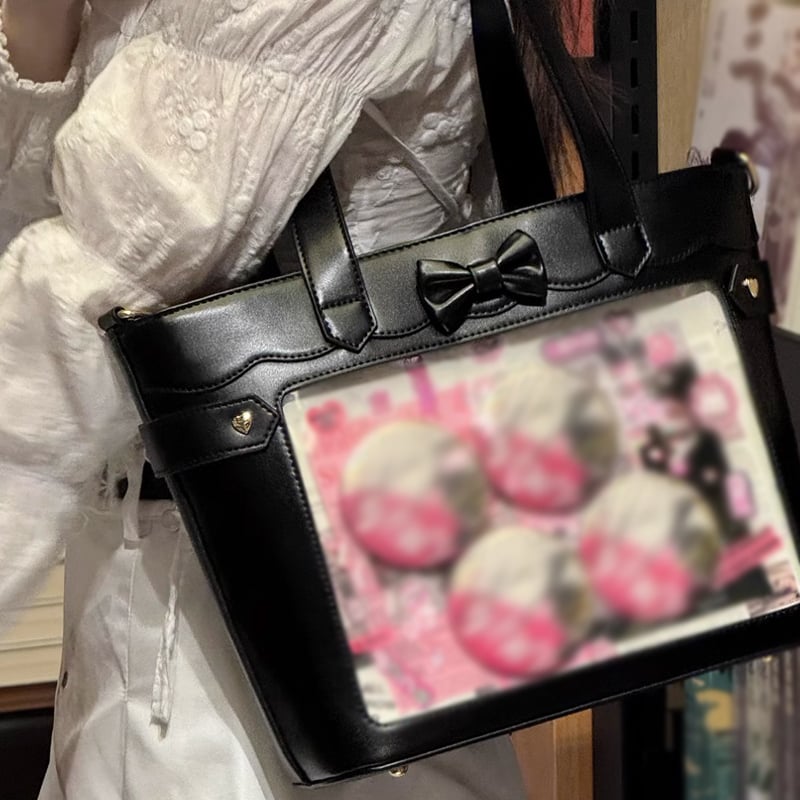 Seraphim】リボン付きフェイクレザー痛バッグ【推し活グッズ Seraphim】リボン付きフェイクレザー痛バッグ【推し活グッズ
