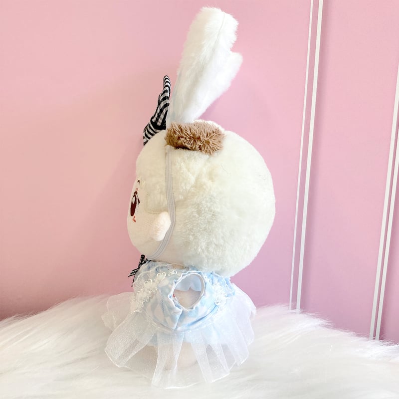 ぬい服】アリス風ワンピース&うさ耳ヘッドドレスセット 10cm用
