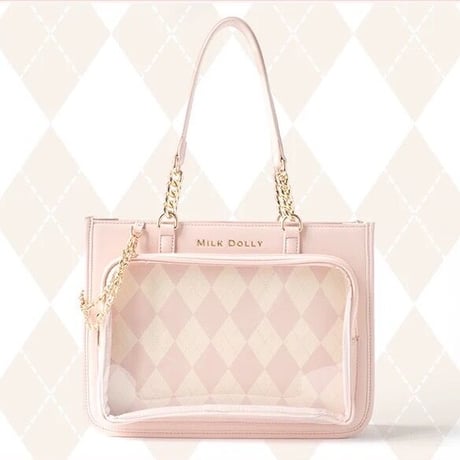 【FUYUUNEKO】アーガイル痛バッグ milk dolly【推し活グッズ】