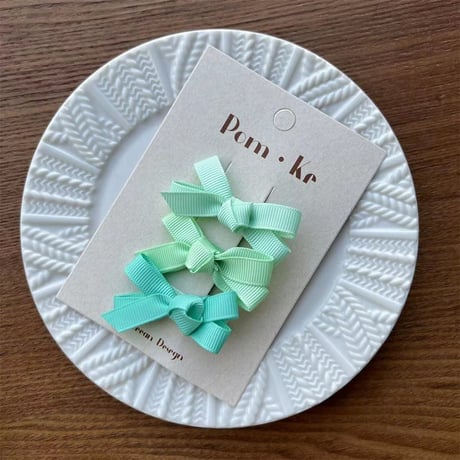 ミニリボンクリップ3色セット【推し活グッズ・ヘアメ・参戦ヘア・地雷系・量産型】