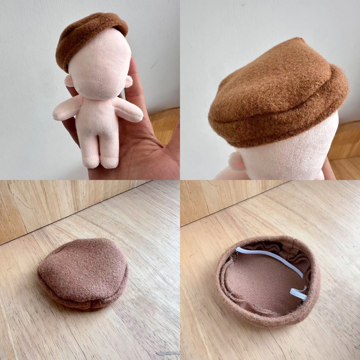 ぬい帽子】 ぬいぐるみ用 ウール風 ベレー帽 全4色（10〜15cmぬい用