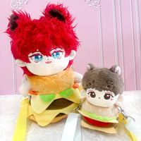 【ぬいバッグ】【ぬい服】ショルダーストラップ付きぬいぐるみ用 着ぐるみ【ハンバーガー】10~15cm 用【推し活グッズ】