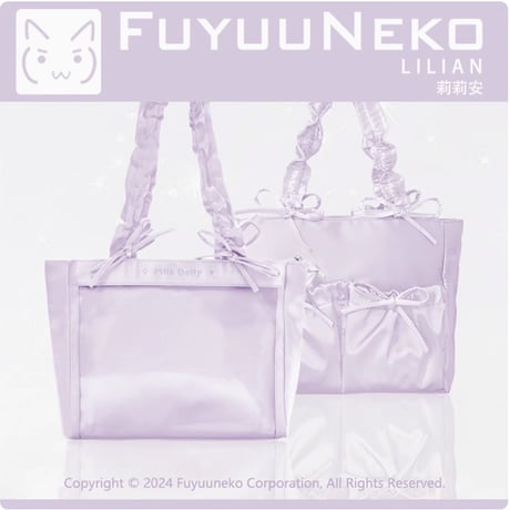 【FUYUUNEKO】二連ぬいポーチ付きサテン痛バッグ milk dolly【推し活グッズ】