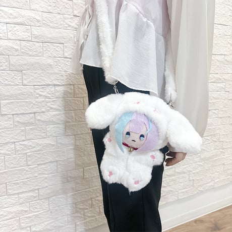 【ぬいバッグ】【ぬい服】ふわふわショルダーストラップ付き ぬいぐるみ用着ぐるみ【15cm 用】【推し活グッズ】