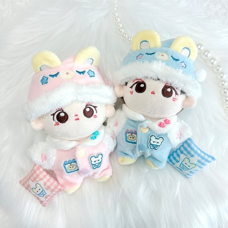 【ぬい服】ぬいぐるみ用もこもこくま耳パジャマ(10cm用)【推し活グッズ】