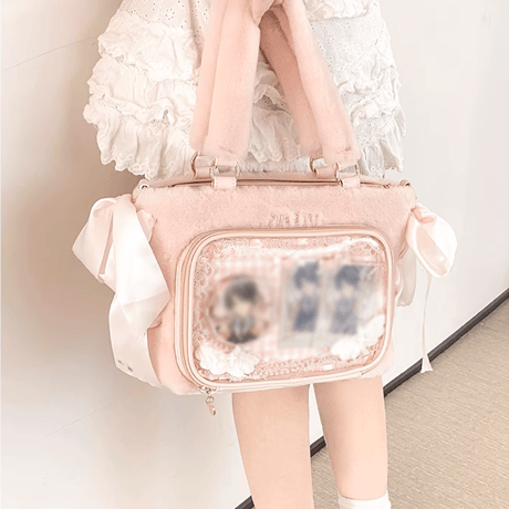 【FUYUUNEKO】サイドリボン付きふわふわファー痛バッグ　milk dolly