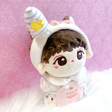 【ぬい服】ぬいぐるみ用着ぐるみ【ケーキ】 ( シャツ・エプロン・ヘッドドレスセット ) 10~15cm 用【推し活グッズ】