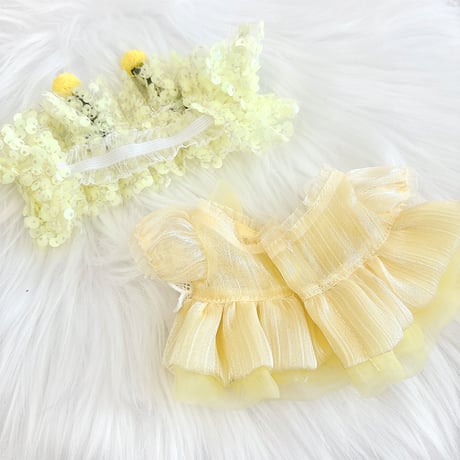 【ぬい服】ぬいぐるみ用ドレス & ヘッドドレスセット【蜂】20cm 用【推し活グッズ】