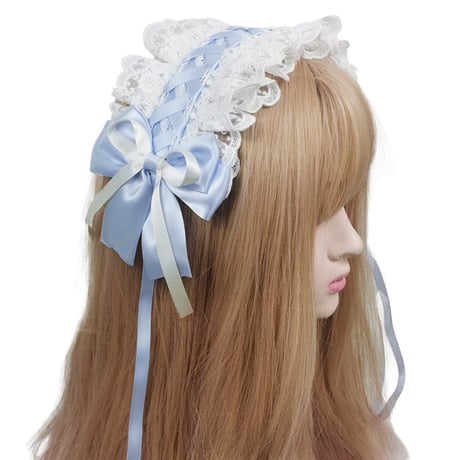 クリップ付きレースアップヘッドドレス　【コスプレ、痛バッグリボン】