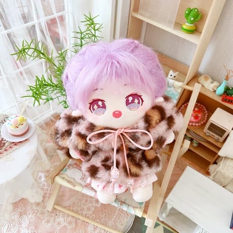 【ぬい服】ぬいぐるみ用ヒョウ柄パーカー/15~20cm用