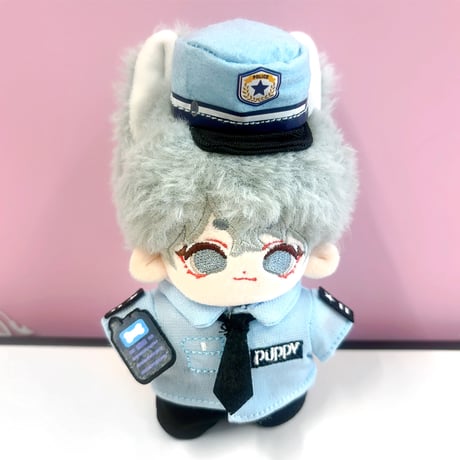 【ぬい服】シャツ&ネクタイ&帽子&パンツセット【ポリス】 10cm用
