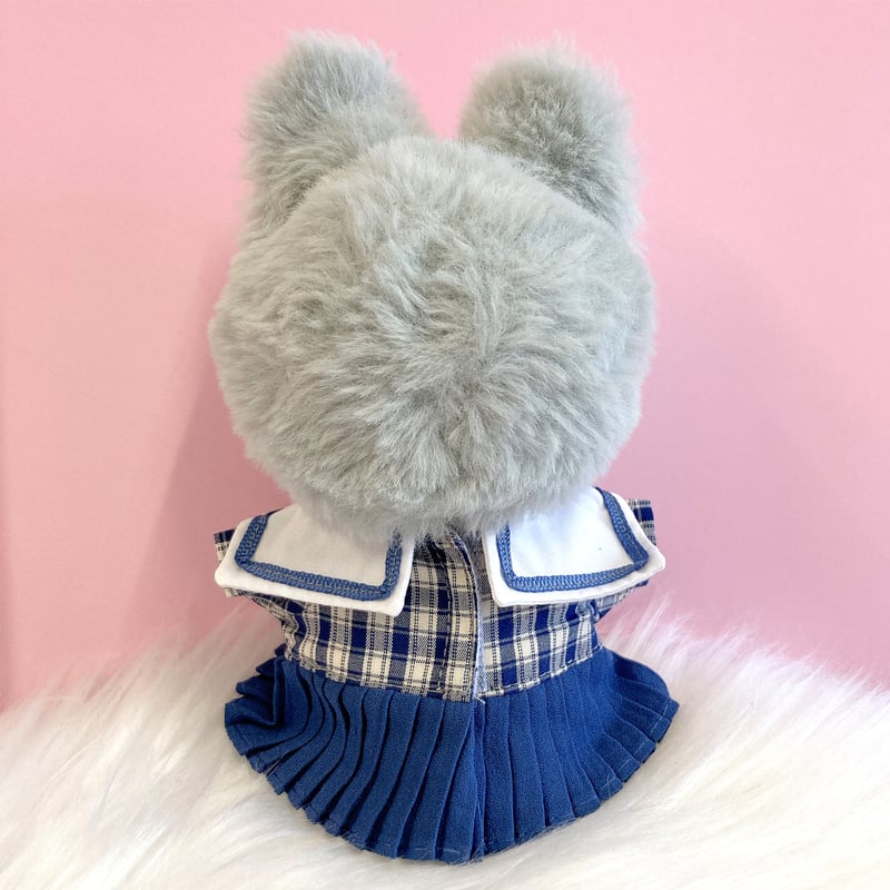 ぬい服】チェック柄セーラーワンピース 10cmぬいぐるみ用 | G.triGer
