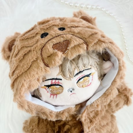 【ぬい服】ぬいぐるみ用もこもこ着ぐるみ 20cm用 くま【推し活グッズ】