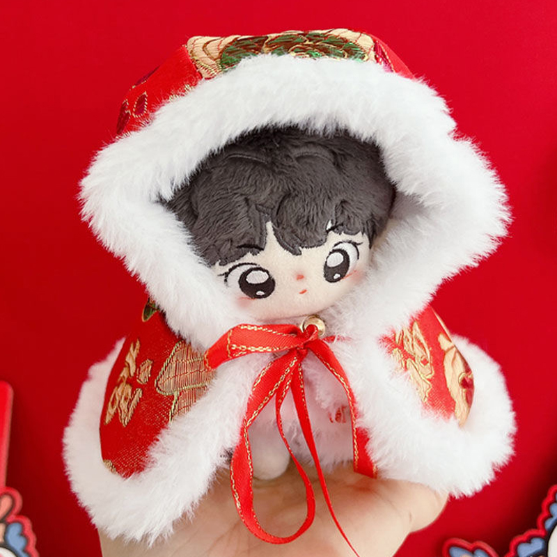 ぬい服】フード付きチャイナ柄ケープ 10cm~15cmぬいぐるみ用【推し活