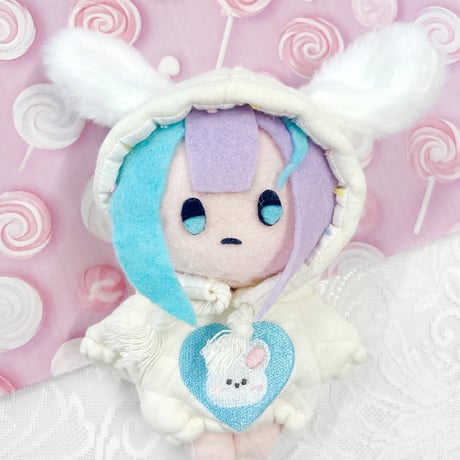 【ぬい服】ぬいぐるみ用うさ耳パーカー(15cm用)