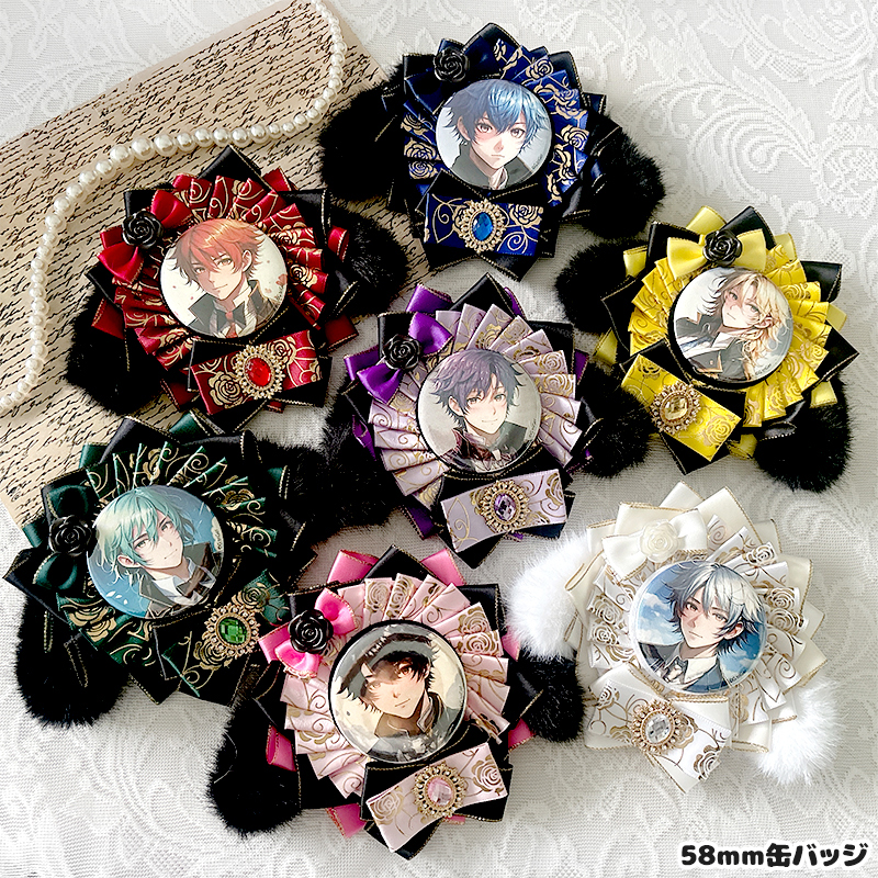 G.triGerオリジナル 推し活グッズ】垂れ耳付きロゼット【缶バッジ 痛