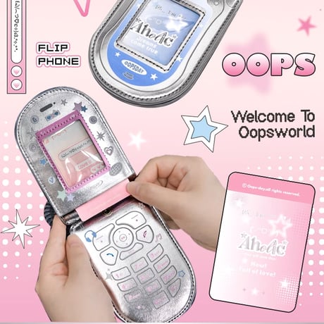 【OOPSDAY 推し活グッズ】携帯電話型メタリック トレカケース【推し活グッズ】