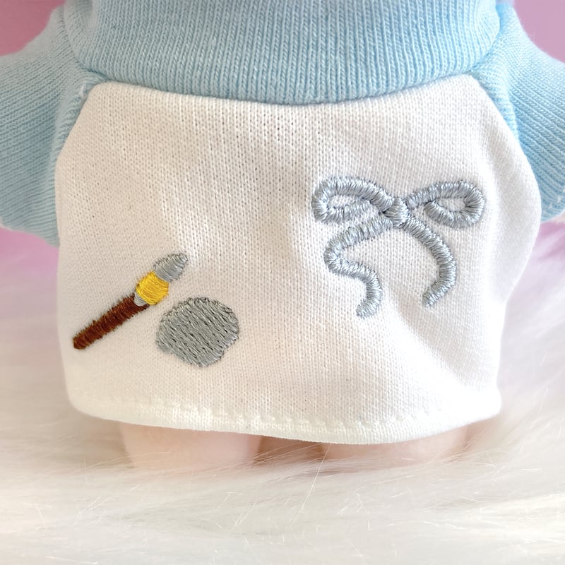 ぬい服】キャスケット&シャツ&水玉サロペットセット 10cm用 | G.triGer