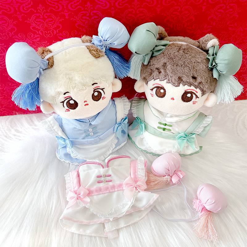 10〜15cmぬい用 チャイナエプロン＆ヘッドドレスセット｜ぬい服 | G.triGer