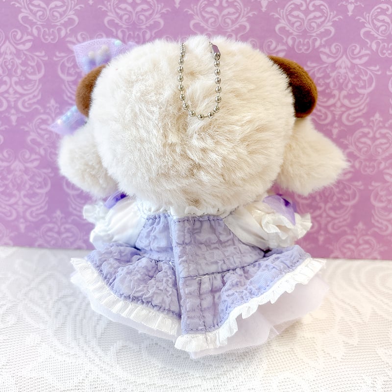 ぬい服】蝶付きワンピース&リボンクリップセット【10~15cm用