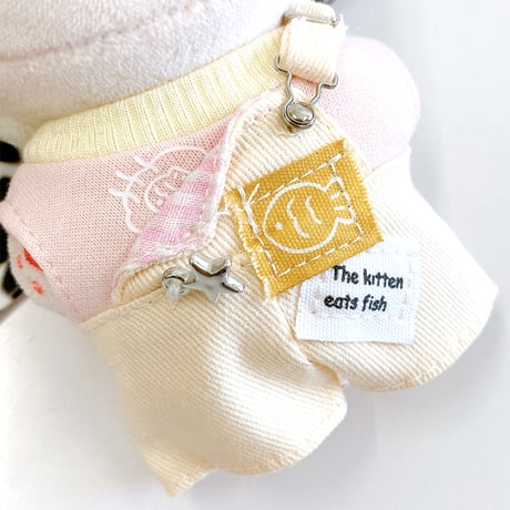 【ぬい服】ニット帽&シャツ&オーバーオールセット　10cm用【推し活グッズ】