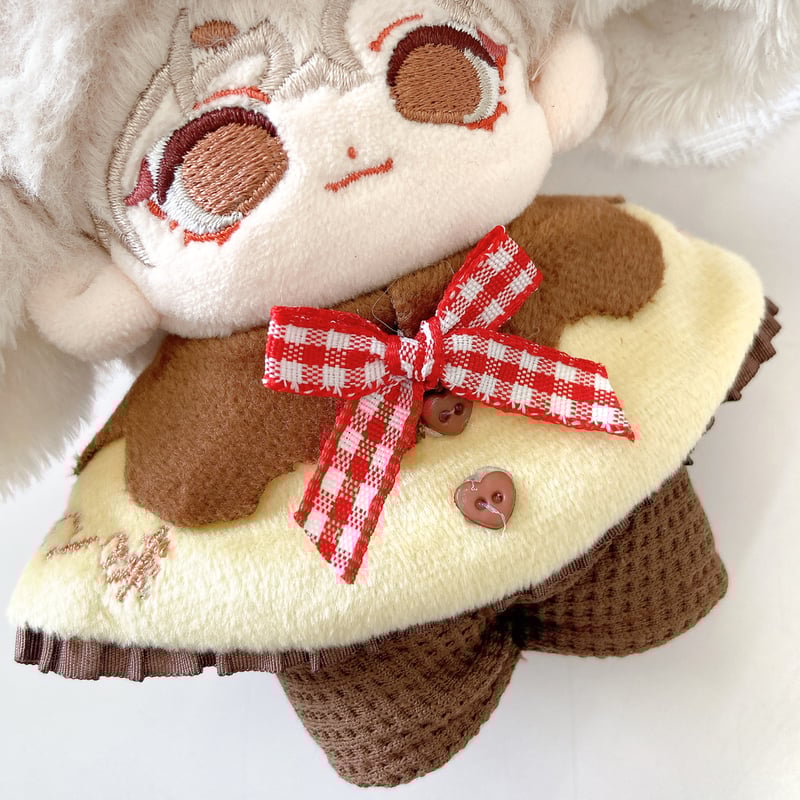 ぬい服】プリン衣装(ポンチョ&ヘッドドレス&パンツセット) 10cm