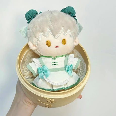 【ぬい服】 ぬいぐるみ用チャイナエプロン&ヘッドドレスセット 10cm~15 用【推し活グッズ】